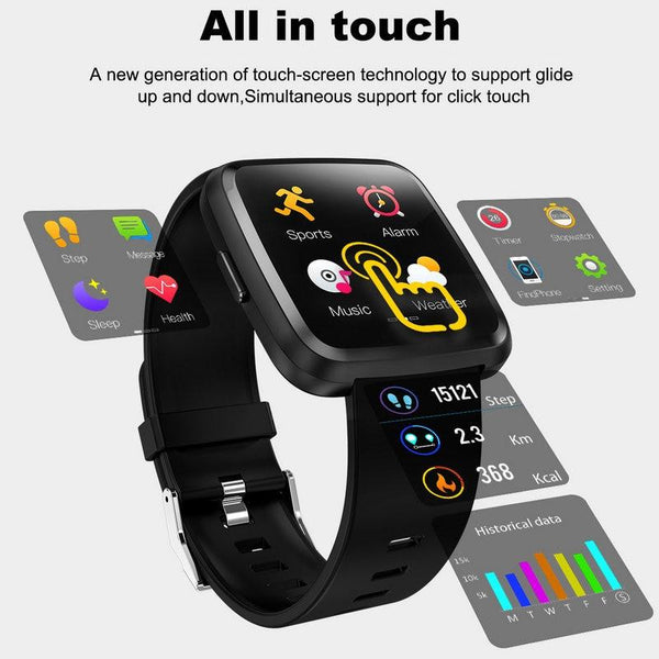 New IP67 Waterproof Fitness Tracker Heart Rate Monitor Blood Pressure Smartwatch Bracelet For iPhone Android