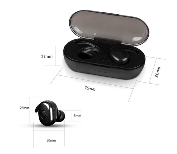New TWS Bluetooth 5.0 Wireless Earphones Sports Earphone 3D Stereo Sound Earbud With Portable Mic And Charging box
