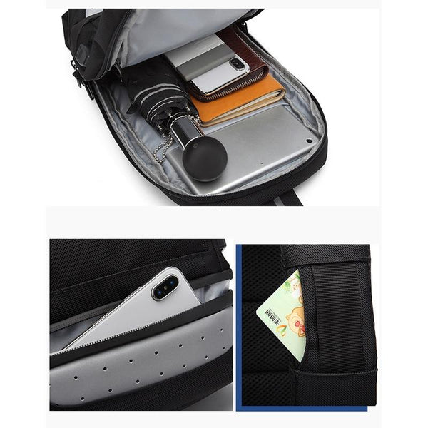 New Compact USB Charging Cross Body Anti-Theft Chest Messenger Bag For Men Women
