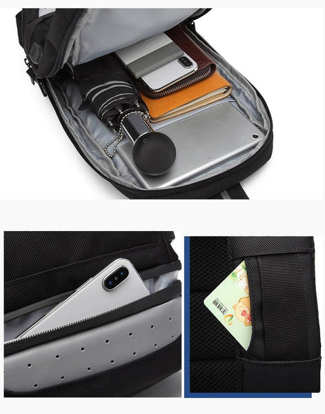 New Compact USB Charging Cross Body Anti-Theft Chest Messenger Bag For Men Women
