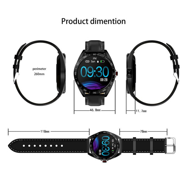 New Round Screen Heart Rate Blood Pressure Sleep Monitor Smartwatch Fitness Tracker Clock For iPhone Android