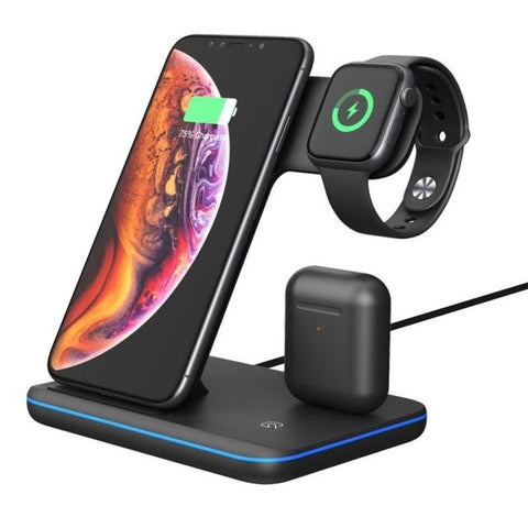 New Universal 15W Qi Wireless Quick Charge 3.0 Fast Charger Dock Stand For Apple iPhones Airpods iWatch