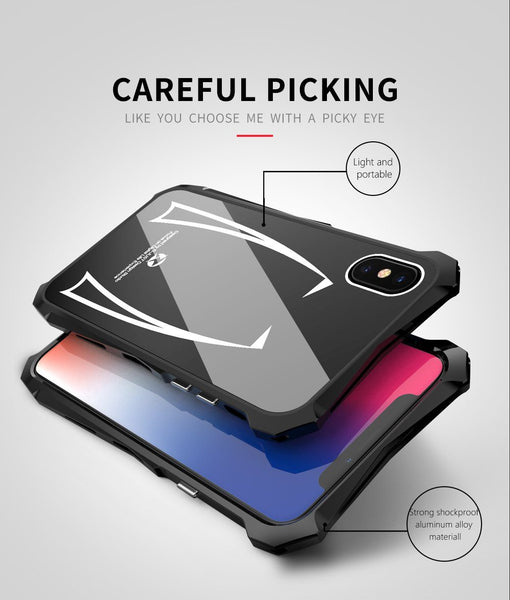 New Super Slim Hard Cover Metallic Frame Acrylic Back Cover Bumper Case With Finger Ring Stand For iPhone X XR XS MAX