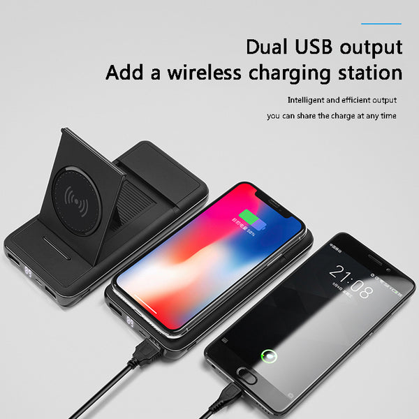 New 20000mah Digital Display Stand Wireless Charging Mobile Power Bank External Charger