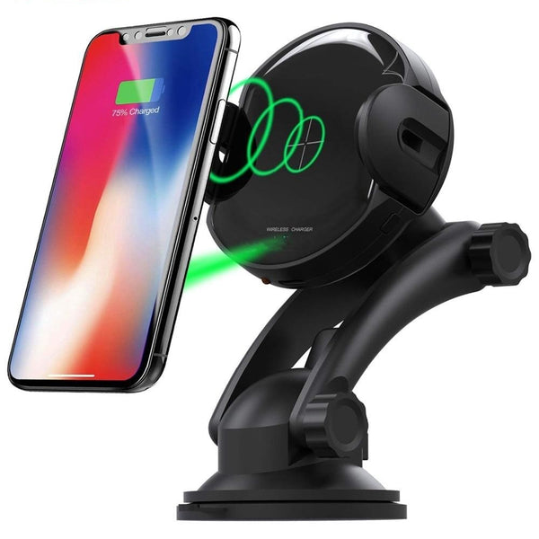 New Automatic Fast Qi Wireless Car Mount Holder For iPhones Samsung Smart Phones