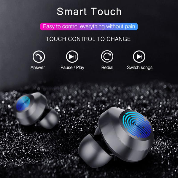 New True Wireless Bluetooth Touch Control HIFI Earbuds Earphones Headset With Microphone + Charge Box