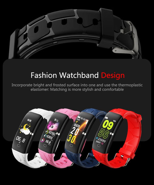 New Heart Rate Blood Pressure Fitness Bracelet IP67 Waterproof Sport Smart Band For iPhone Android