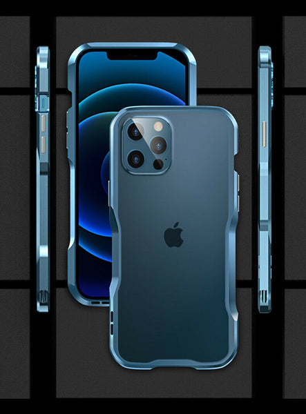 New Metal Shock Resistant Premium Frame Case w/ Sound Chamber - Aluminum Frame for iPhone 14 13 12 Pro Max Series.