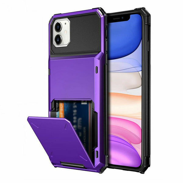 New Protective Drop-Resistance Case With Hidden Credit Card Slot For iPhone 14 13 12 Pro Max Series
