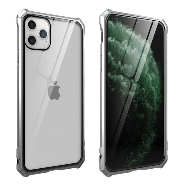 New Luxury Ultra Slim Hard Phone Case Aluminum Metal Bumper Cover Shock-Resistant Coque Case for iPhone 11 Pro Max XS XR X 8 7 Series