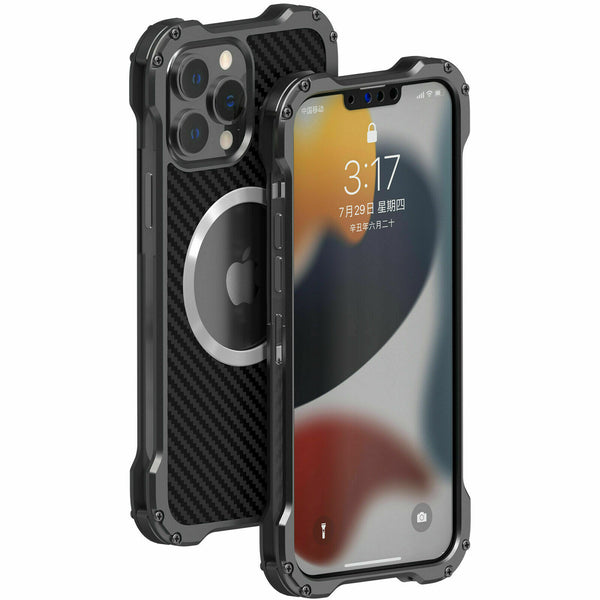 New Carbon Fiber Ultra Thin Metallic Bumper Case Cover W/ Lens Protection For iPhone 14 13 12 Series