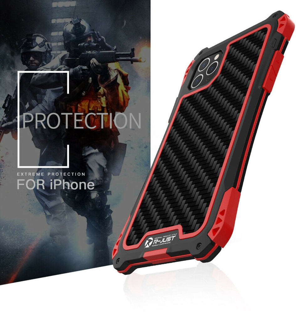 New Carbon Fiber Suited Outdoor Shockproof Alloy Case Cover for iPhone