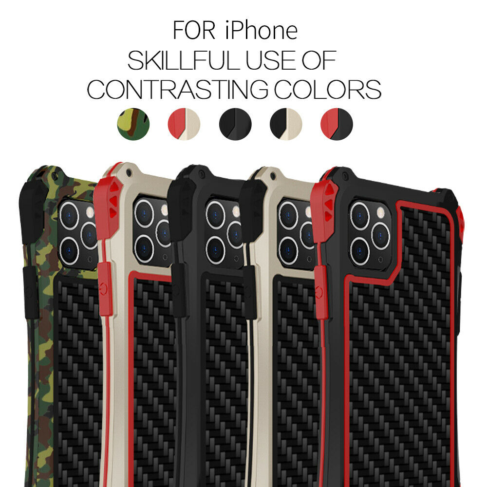 New Carbon Fiber Suited Outdoor Shockproof Alloy Case Cover for iPhone